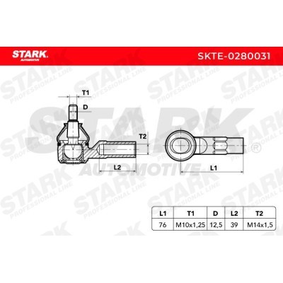 Tie Rod End Stark SKTE-0280031 SKTE-0280031 - photo 6