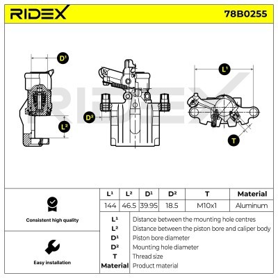 Brake Caliper RIDEX 78B0255 78B0255 - photo 4
