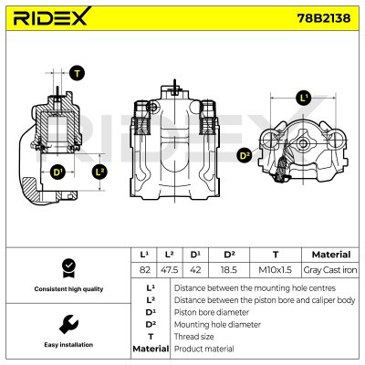 Brake Caliper RIDEX 78B2138 78B2138 - photo 6