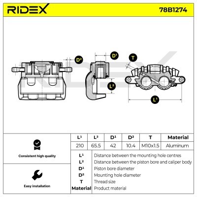 Brake Caliper RIDEX 78B1274 78B1274 - photo 5