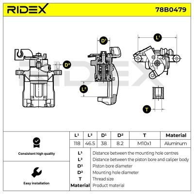 Brake Caliper RIDEX 78B0479 78B0479 - photo 5