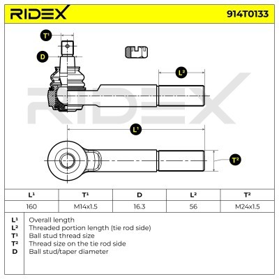 Tie Rod End RIDEX 914T0133 914T0133 - photo 4
