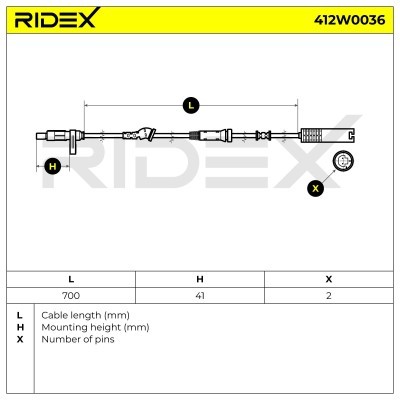 ABS Sensor RIDEX 412W0036 412W0036 - photo 4