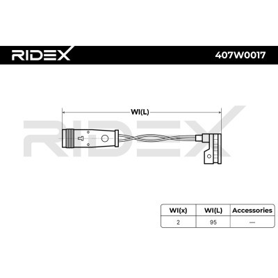 Sensor, Brake Pad Wear RIDEX 407W0017 407W0017 - photo 7
