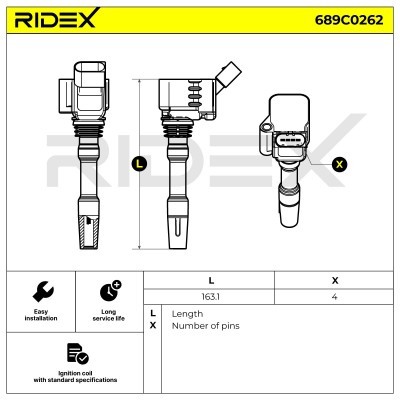 Ignition Coil RIDEX 689C0262 689C0262 - photo 3