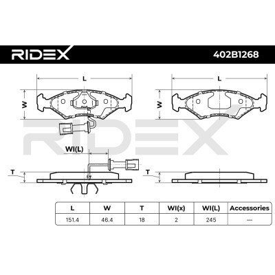 Brake Pads Set RIDEX 402B1268 402B1268 - photo 7