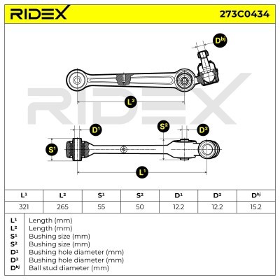 Control Arm RIDEX 273C0434 273C0434 - photo 6