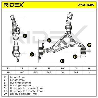 Control Arm RIDEX 273C1689 273C1689 - photo 9