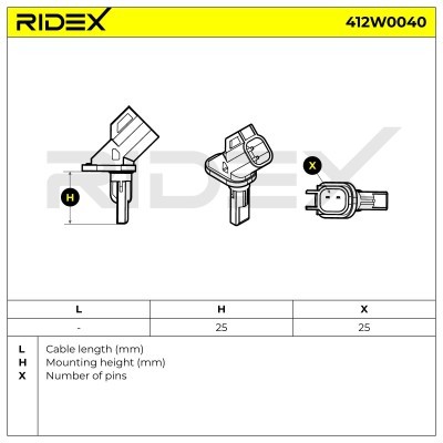 ABS Sensor RIDEX 412W0040 412W0040 - photo 3
