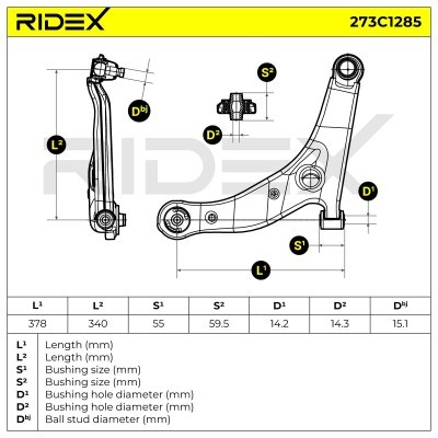 Control Arm RIDEX 273C1285 273C1285 - photo 8