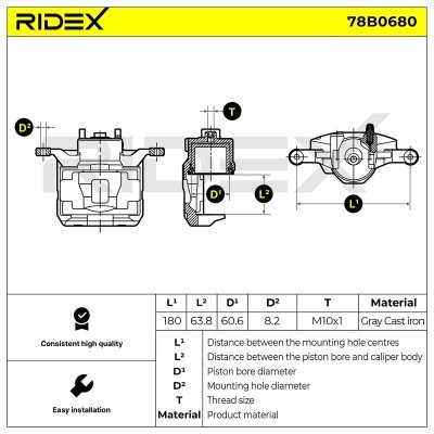 Brake Caliper RIDEX 78B0680 78B0680 - photo 5