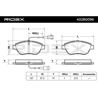 Brake Pads Set RIDEX 402B0096 402B0096 - photo 4