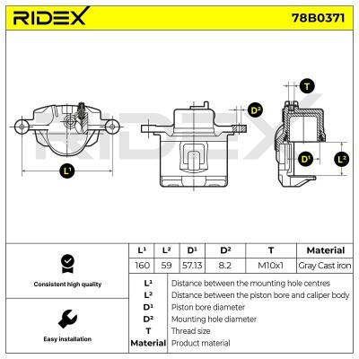 Brake Caliper RIDEX 78B0371 78B0371 - photo 6
