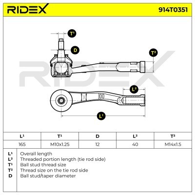 Tie Rod End RIDEX 914T0351 914T0351 - photo 4