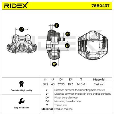 Brake Caliper RIDEX 78B0437 78B0437 - photo 5