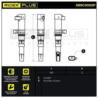 Ignition Coil RIDEX 689C0002P 689C0002P - photo 8
