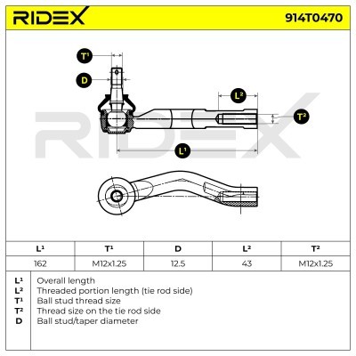 Tie Rod End RIDEX 914T0470 914T0470 - photo 7