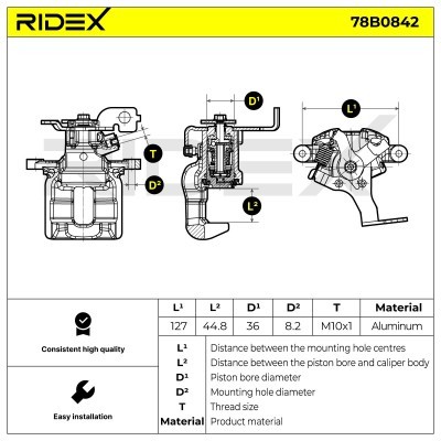 Brake Caliper RIDEX 78B0842 78B0842 - photo 5