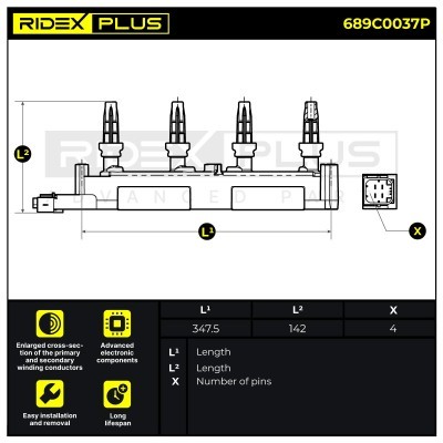Ignition Coil RIDEX 689C0037P 689C0037P - photo 9