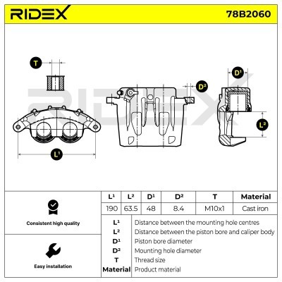 Brake Caliper RIDEX 78B2060 78B2060 - photo 6