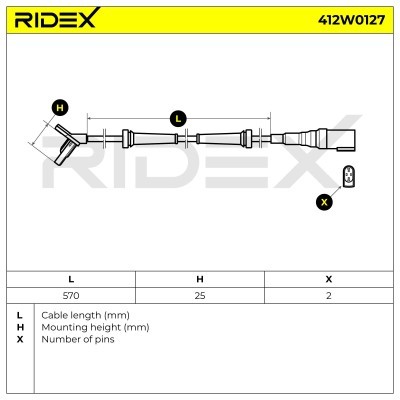 ABS Sensor RIDEX 412W0127 412W0127 - photo 4