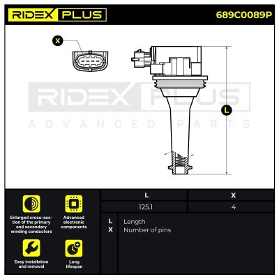 Ignition Coil RIDEX 689C0089P 689C0089P - photo 9