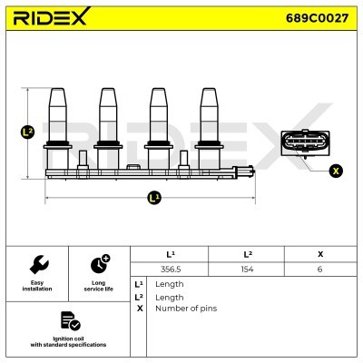 Ignition Coil RIDEX 689C0027 689C0027 - photo 9