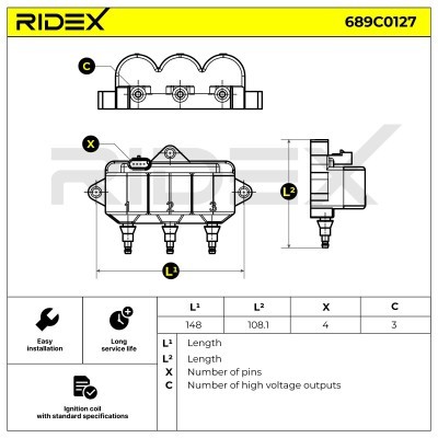 Ignition Coil RIDEX 689C0127 689C0127 - photo 7
