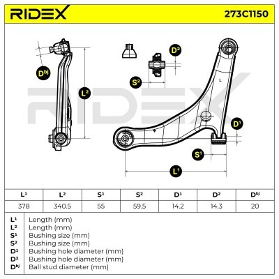 Control Arm RIDEX 273C1150 273C1150 - photo 8