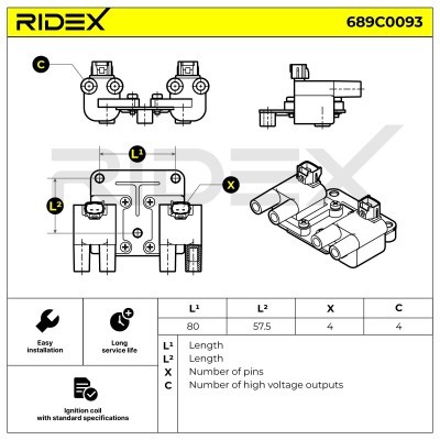 Ignition Coil RIDEX 689C0093 689C0093 - photo 4