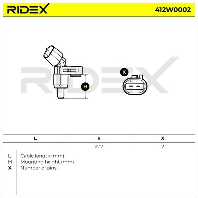 ABS Sensor RIDEX 412W0002 412W0002 - photo 6