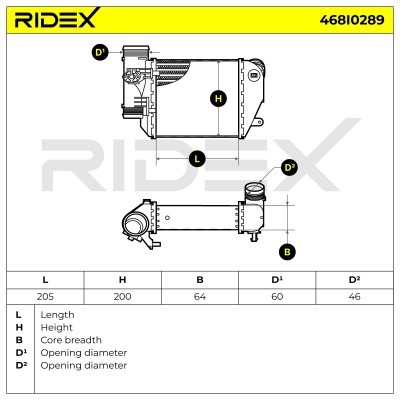 Intercooler, Charger RIDEX 468I0289 468I0289 - photo 6