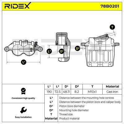 Brake Caliper RIDEX 78B0201 78B0201 - photo 5