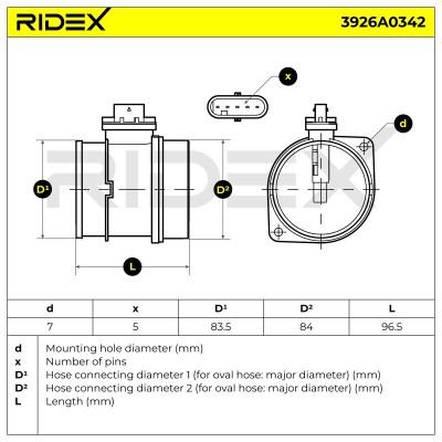 Air Mass Sensor RIDEX 3926A0342 3926A0342 - photo 7