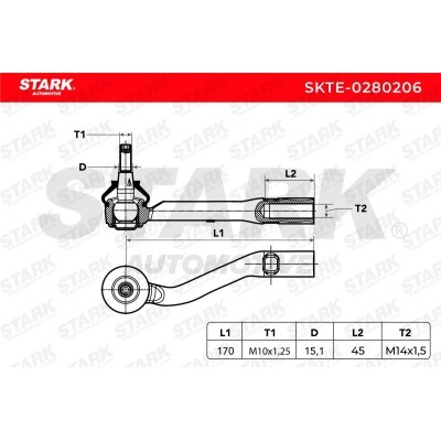 Tie Rod End Stark SKTE-0280206 SKTE-0280206 - photo 5