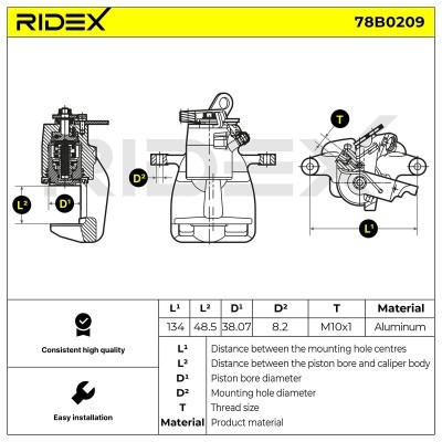 Brake Caliper RIDEX 78B0209 78B0209 - photo 4
