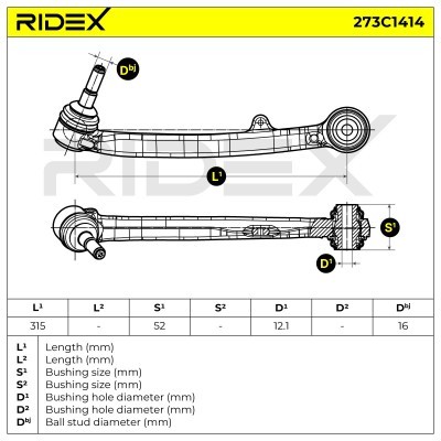 Control Arm RIDEX 273C1414 273C1414 - photo 7