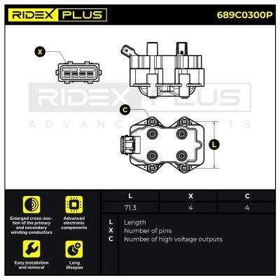 Ignition Coil RIDEX 689C0300P 689C0300P - photo 9