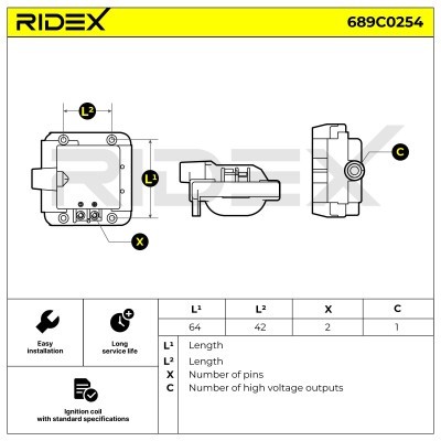 Ignition Coil RIDEX 689C0254 689C0254 - photo 6