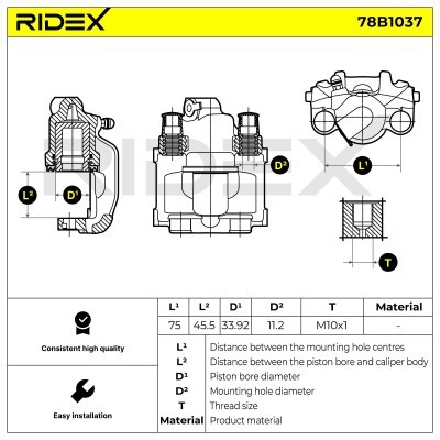 Brake Caliper RIDEX 78B1037 78B1037 - photo 7