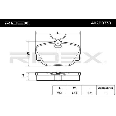 Brake Pads Set RIDEX 402B0330 402B0330 - photo 4