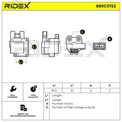 Ignition Coil RIDEX 689C0152 689C0152 - photo 4