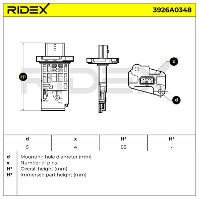 Air Mass Sensor RIDEX 3926A0348 3926A0348 - photo 6