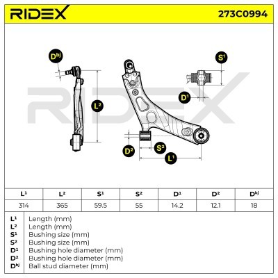 Control Arm RIDEX 273C0994 273C0994 - photo 5