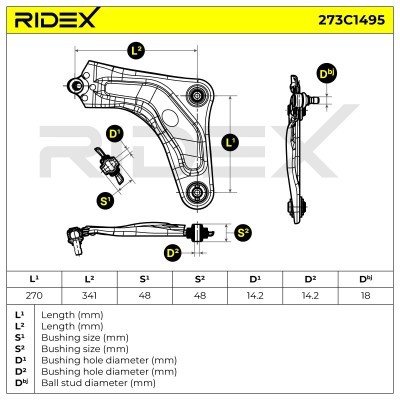 Control Arm RIDEX 273C1495 273C1495 - photo 5