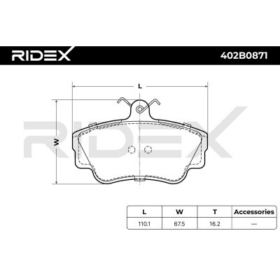Brake Pads Set RIDEX 402B0871 402B0871 - photo 7