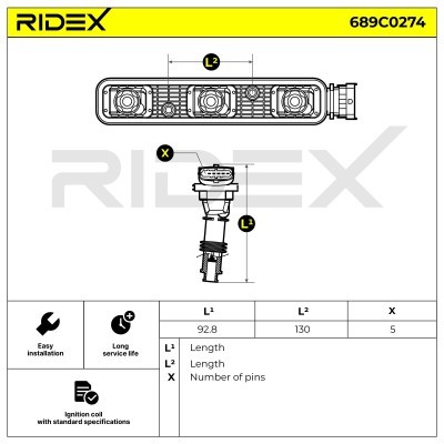 Ignition Coil RIDEX 689C0274 689C0274 - photo 5
