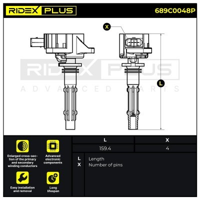 Ignition Coil RIDEX 689C0048P 689C0048P - photo 9