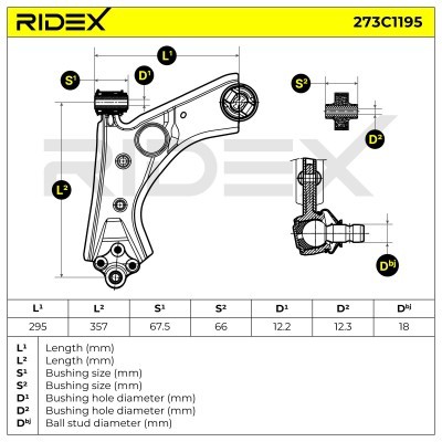 Control Arm RIDEX 273C1195 273C1195 - photo 6