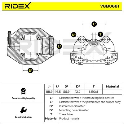 Brake Caliper RIDEX 78B0681 78B0681 - photo 6